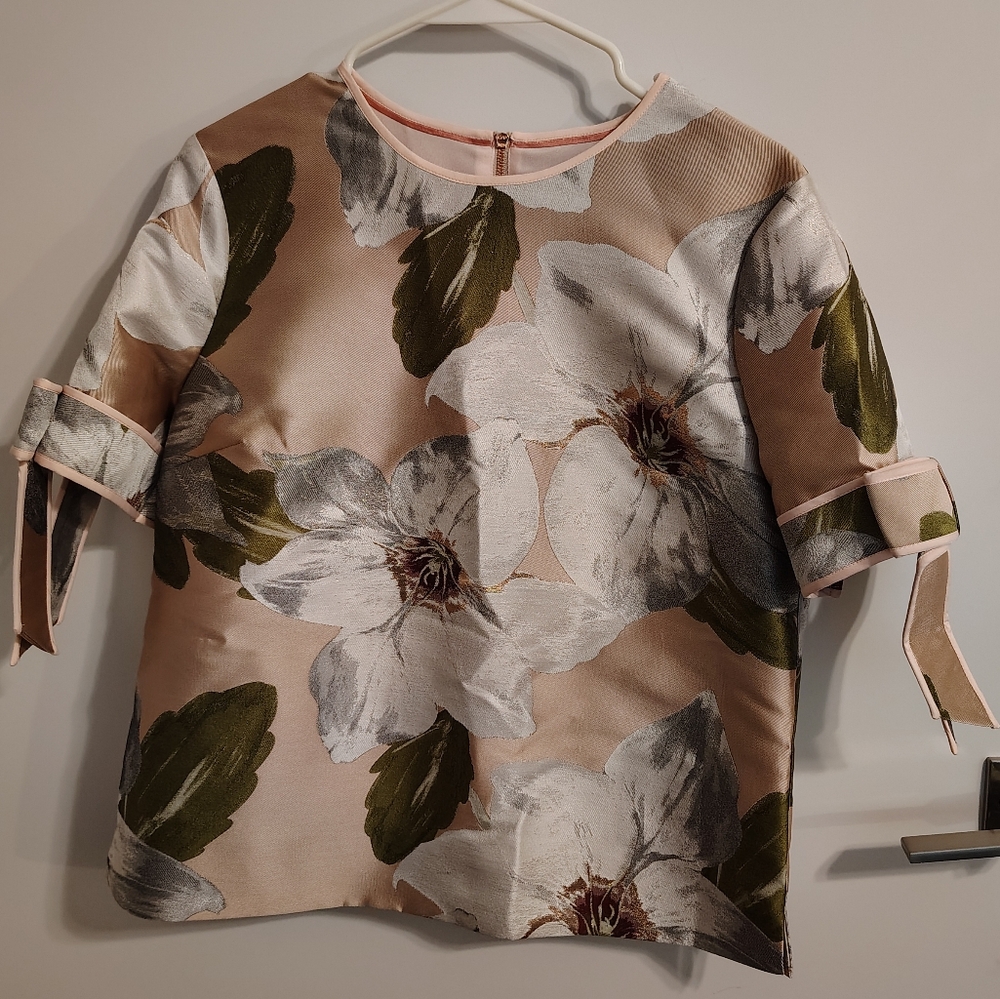 Ted Baker Floral Blouse - Pink, Green, and White